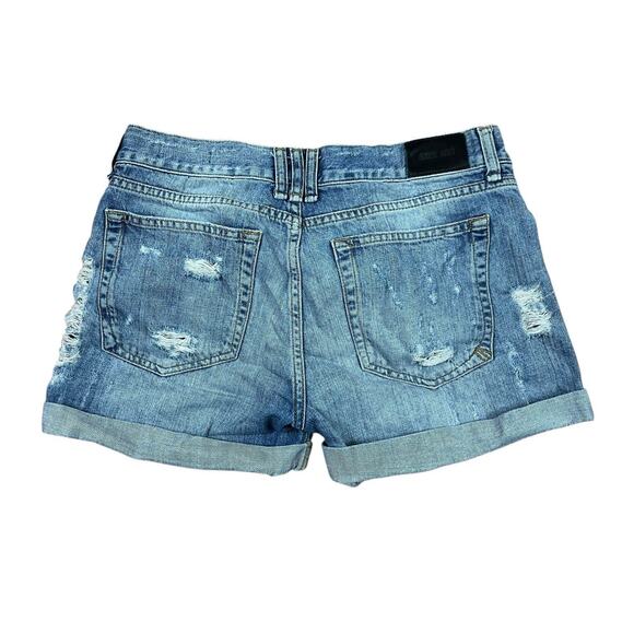 Anine Bing Cotton Distressed Denim Shorts Vintage Blue Button Fly Size Small - Picture 2 of 9